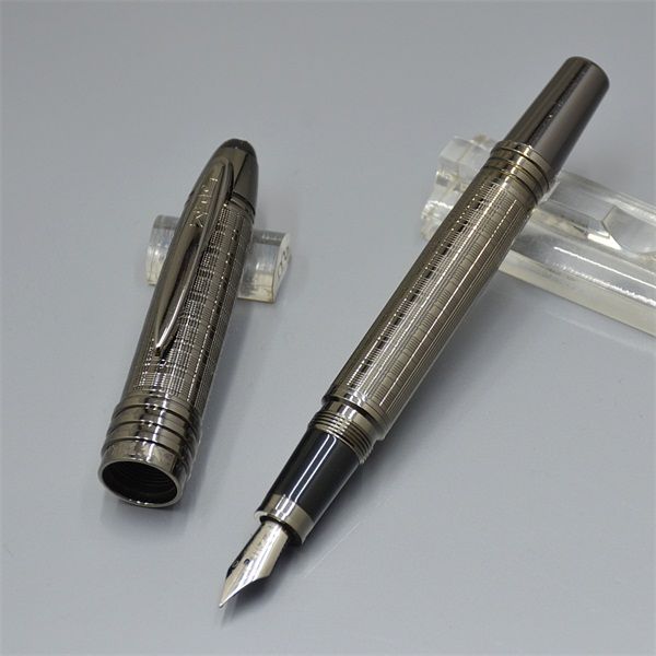 Caneta tinteiro de metal preto de alta qualidade papelaria escolar 0,7 canetas de tinta de caligrafia para presente de negócios