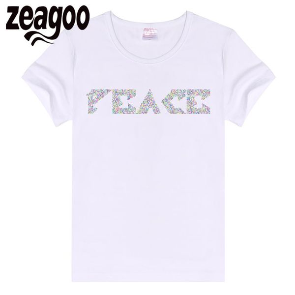 

zeagoo plain casual basic women crew neck slim fit soft short sleeve t-shirt white colorful prism color rainbow