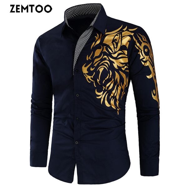 

zemtoo men shirt 2018 spring autumn features shirts men casual shirt new arrival long sleeve casual slim fit male shirts, White;black