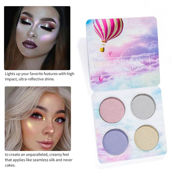

4colors face lip eye eyeshadow pallete luminous glitter eyeshadow shimmer lipstick eye shadow cosmetic festival party