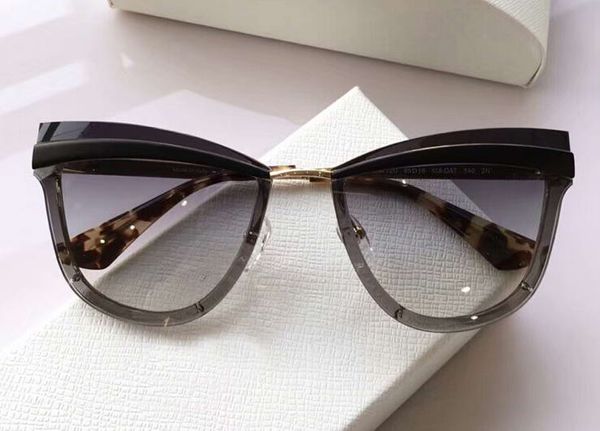 

12u cat eye sunglasses gold black frame grey gradient lens 65mm fashion brand sunglasses new with original case, White;black