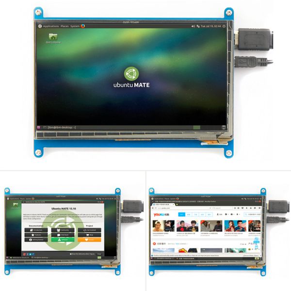 Freeshipping Rev2.1 Modulo schermo LCD originale da 7 pollici touch capacitivo per display Raspberry Ultra Clear per Raspberry Pie 1024X600