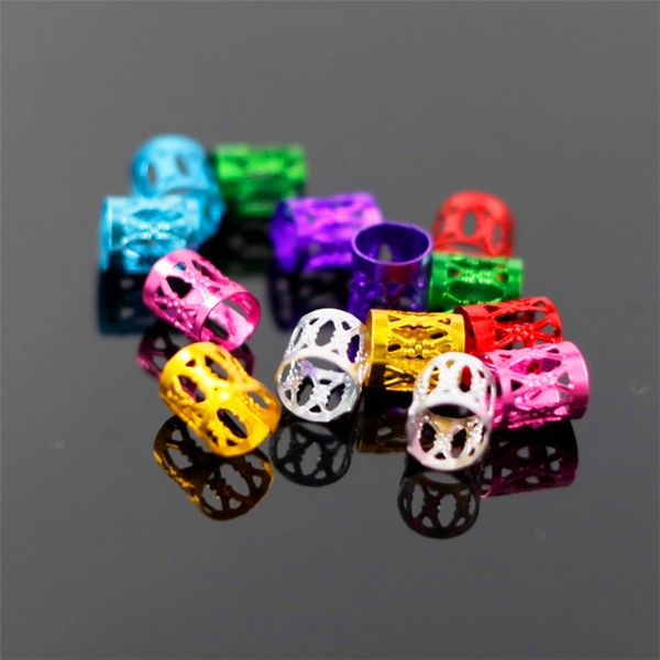 

black scorpion buckle hair ring wig hollow embossed tube aluminum ring hair braid cuff metal beads