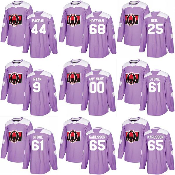 

2018 Fights Cancer Jersey 65 Erik Karlsson 29 Johnny Oduya 2 Dion Phaneuf 6 Chris Wideman Ottawa Senators Custom Hockey Jerseys