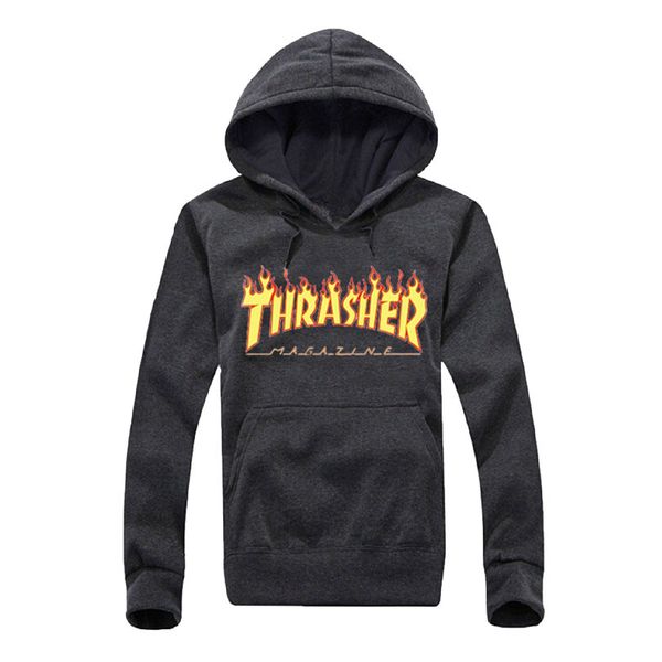 

19fw fire printed men hoodies with letters skateboard style sweatshirt pullovers active long sleeve autumn women hoodie streetwear m-3xl, Black