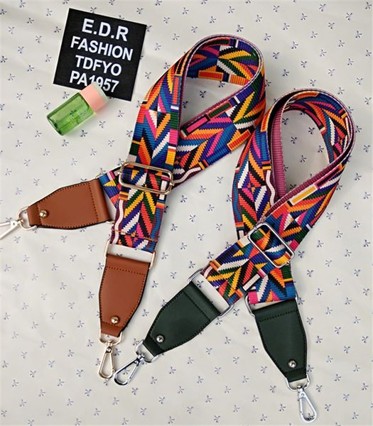 

fashion colorful stripe bag strap for shoulder ba replacement bag part accessory part adjustable belt contrast color