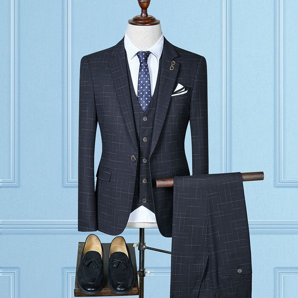 

groom tuxedos slim fit for men wedding suit 3 pcs(jacket+vest+pants ) blazer men suit, White;black