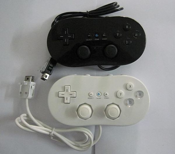 bianco nero Joystick gamepad controller classico cablato di prima generazione per telecomando Wii SPEDIZIONE VELOCE di alta qualità