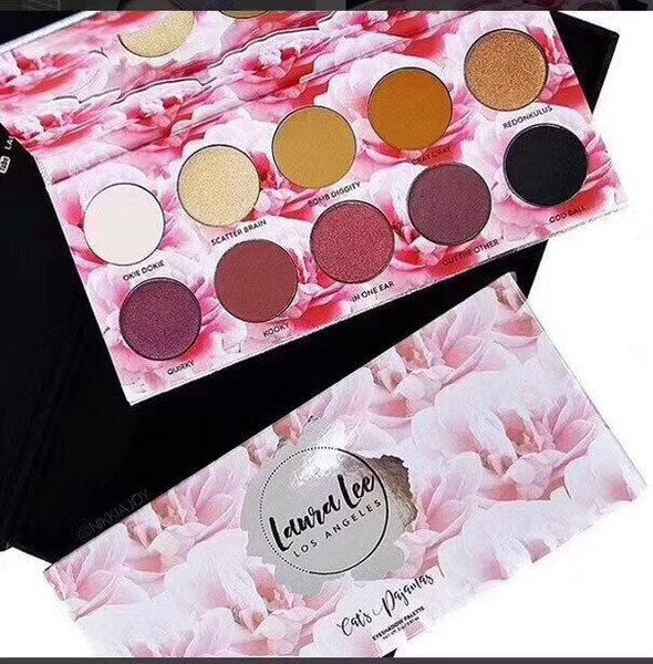 

cosmetic eyeshadow palette 10 colors laura lee makeup beauty los angeles cat's pajamas waterproof eye shadow dhl ing