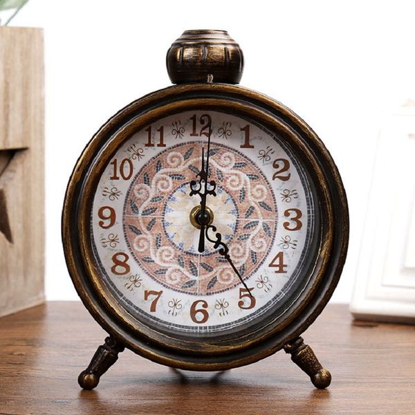 

meijswxj retro bracket clock home decoration accessories saat table clock ornaments living room study watch gift craft 20*16*4cm