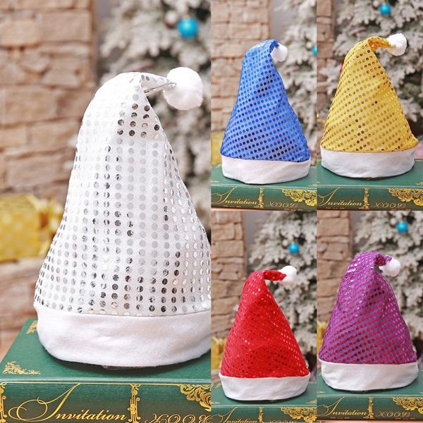 

new sequin xmas hat santa christmas cap christmas hat xmas party supplies christmas decoration for home navidad decor