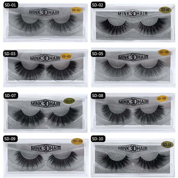 

multi styles mink eyelashes 50pairs cotton stalk lashes natural 3d mink false eyelash full strip black band eyelashes extension