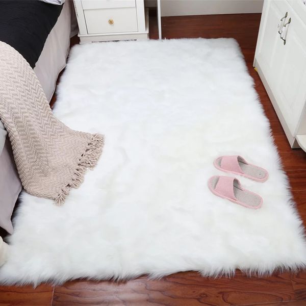 

muzzi прямоугольник овчины волосатые ковер home decor серый цвет квадрата мягкий приятный так же, как реальный мех