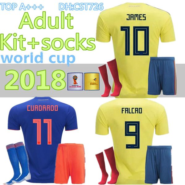 

Adult 2018 world cup colombia occer et rodriguez jame falcao cuadrado teo bacca anchez home away kit ock jer ey football uniform