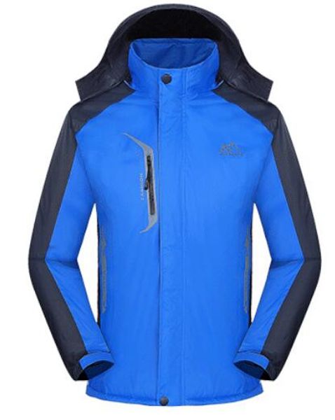 

autumn and winter new jacket men's casual plus velvet thickening hooded mountaineering high-quality fitness warm coat winter coat, Black;brown