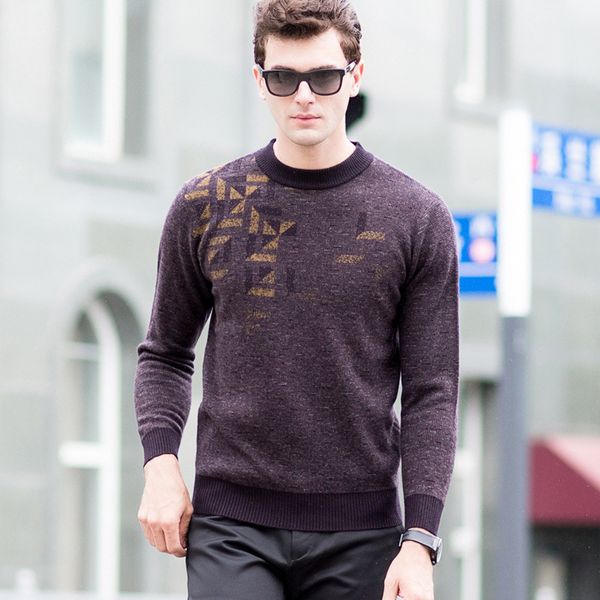 

winter new men's sweater leisure neck sweater men's wear, White;black