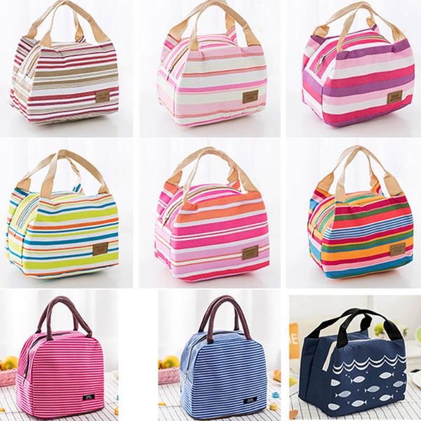 

large capacity lunch bag tote bag lunch organizer handle insulation cold picnic food storage box thermal canvas box can make fba hh7-459