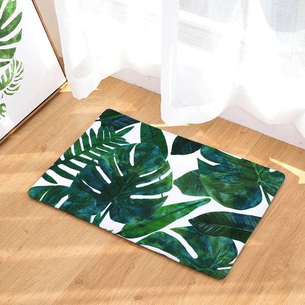 

vintage monstera tropical plants printing rectangular mats entrance doormats washable kitchen carpet 40*60mm 50*80mm bath mat