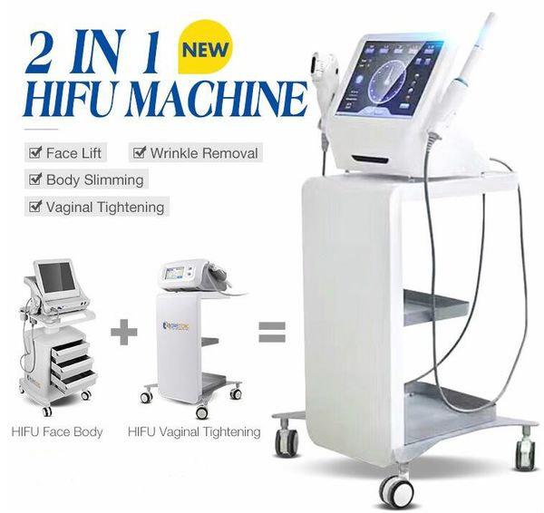 

2 in 1 hifu vaginal tightening body slimming machine face lifting wrinkle removal anti aging beauty salon equipment hifu