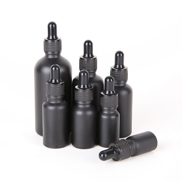 

5ml 10ml empty black glass essential oil dropper bottle 1/3oz glass dropper vials containers packaging f20172913