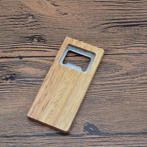

wood beer bottle opener wooden handle corkscrew stainless steel square openers bar kitchen accessories party gift