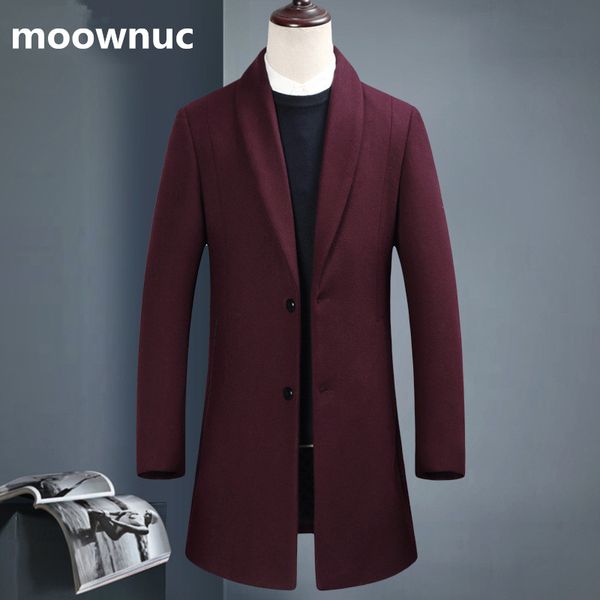 

2018 winter thicken woolen trench coat men fashion business casual windbreaker high-quality wool coats men's slim fit jackets, Black