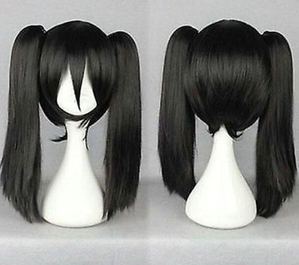 

straight medium pigtail ponytail women's cosplay anime hair wig wigs, Black;brown