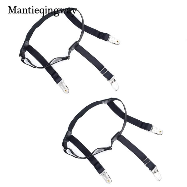 

mantieqingway black stays shirts holders suspensorio mens elastic business garter belt braces for men shirts suspenders suits, Black;white