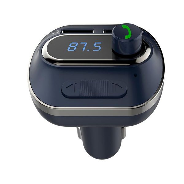 

1 pc bluetooth car kit handscall fm transmitter music player fast charging 3.1a car charger with dual usb ports tf slot