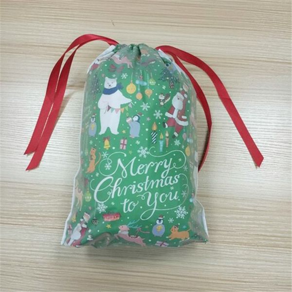 

Рождественский подарок обертывания мешок двойной веревки шнур подарочный мешок