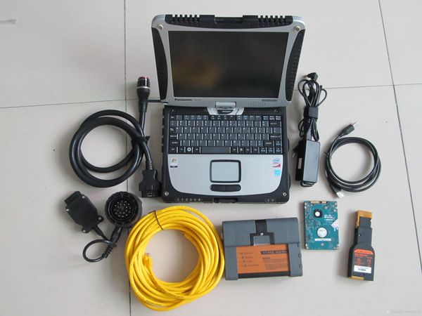 BMW Teşhis Tool Tarayıcı ICOM A2 B C D CF19 Dizüstü Bilgisayarla CF 19 ToughBook SSD 960GB Uzman Modu Tam set Pro'yu kullanmaya hazır