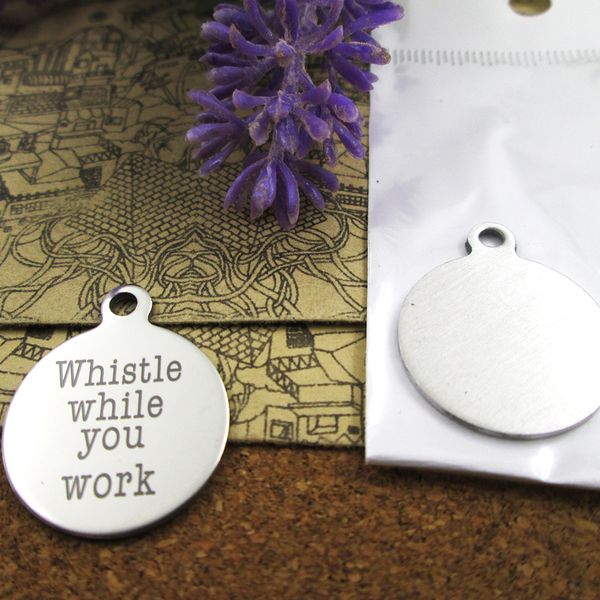 

40pcs--"whistle while you work"stainless steel charms more style for choosing diy charms pendants for necklace, Bronze;silver