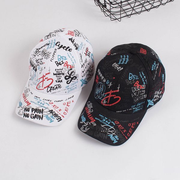 

2017 new fashion women men hip hop pastoral style printing graffiti outdoors adjustable snapback baseball cap, Blue;gray