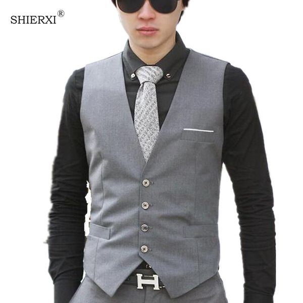 

male cotton dress vests men casual sleeveless formal business jacket suit vest men waistcoat coat gilet, Black;white
