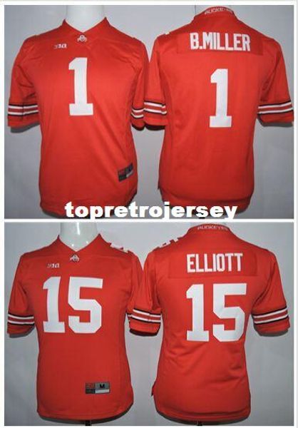 

factory outlet- women ohio state buckeyes #15 ezekiel elliott 1 braxton miller red 2015 ncaa college stitched lady girl football jerseys, Black;red