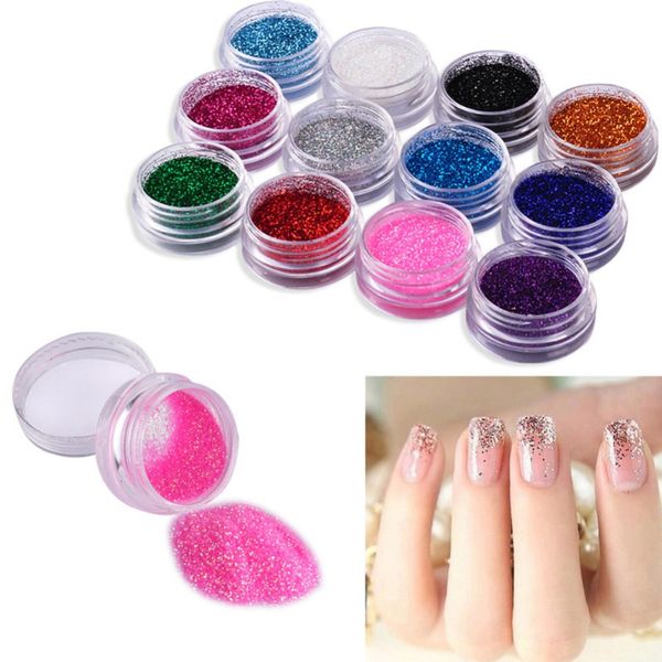 

yinikiz professional colors nail art powder shimmer glitter nails decoration tips set 12/24/45pcs a kit, Silver;gold