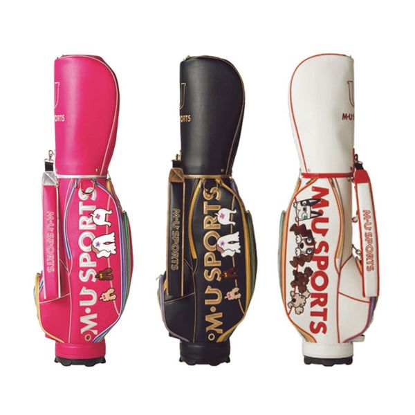 

new pu golf bag mu women golf cart bag white/black/rose red colors in choice 9.5 inch 5 hole standard ball package ing