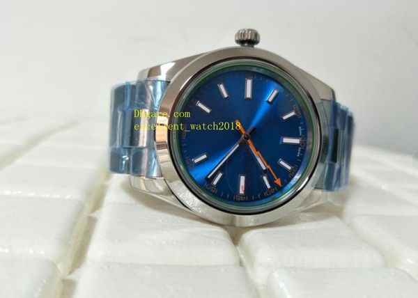 

Новая мода часы 40 мм 116400 синий циферблат Азия 2813 механизм автоматические механические из нержавеющей стали мужские часы бесплатная доставка