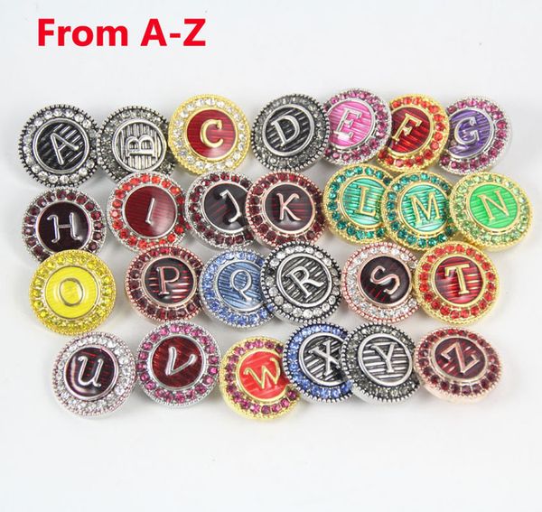 

60pcs mix style 20mm 26 letter snap cham button interchangeable diy ginger snap jewelry fit snap charm noosa bracelets pendant ring etc, Golden;silver