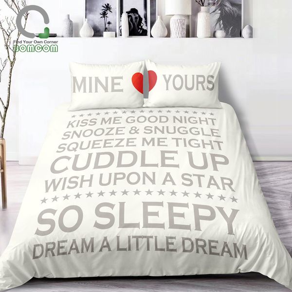 

bomcom 3d digital printing it is all about our sleeping dream love duvet cover sets 100% microfiber ivory