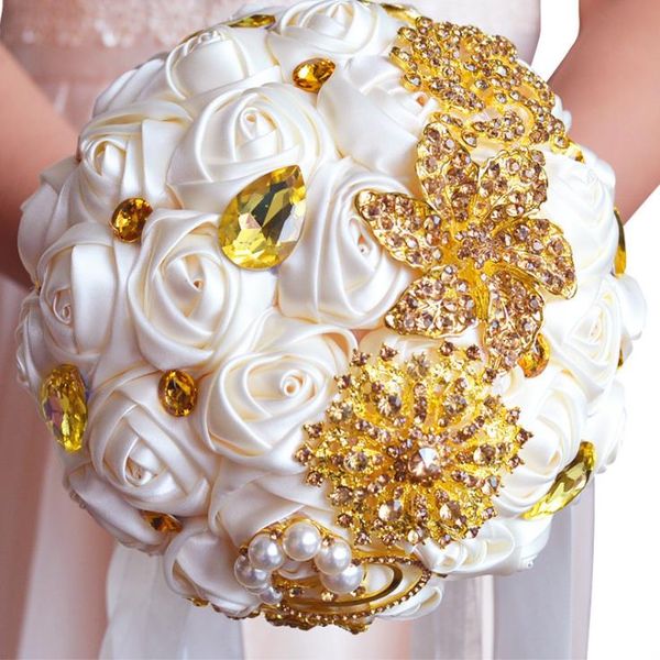 

wedding supplies, golden romance, bride holding bouquet