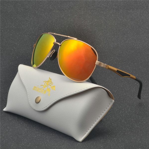 

mincl aluminum magnesium sunglasses men polarizing sunglasses brand design sun glasses with box fml, White;black