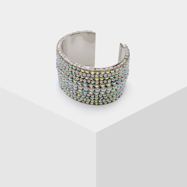 

amorita boutique colorful diamond cool and fashionable opening bracelet, Black