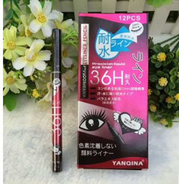 

YANQINA 36H макияж подводка для глаз Карандаш водонепроницаемый черный карандаш для глаз ручка не цветущая точность жидкий глаз лайнер против Кайли