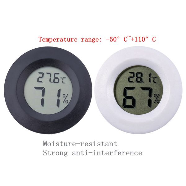 

mini lcd digital round thermometer hygrometer handheld fridge temperature humidity meter er tester detector -50~+110 degree