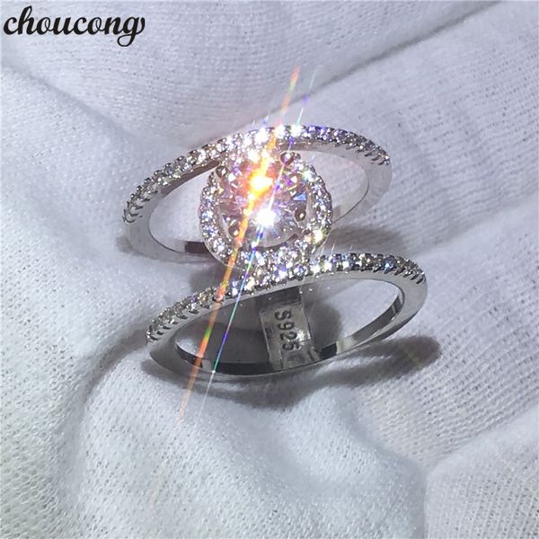 choucong Anello femminile stile H Diamante 925 argento Fedi nuziali di fidanzamento Anelli per le donne bijoux Gioielli promessa