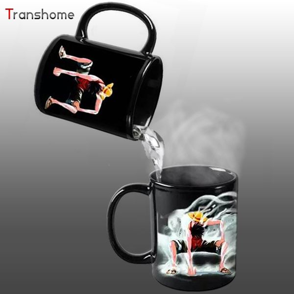 

new design transhome luffy color changing /change porcelain mug heat sensitive mug ceramic mug for coffee tea milk holiday gift