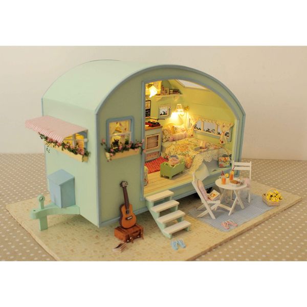 Diy Tour Of Time Wooden Dollhouse Miniature Kit Doll House Led