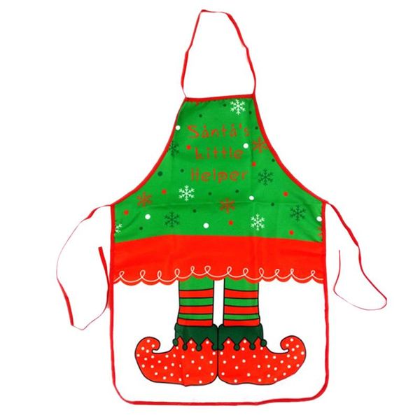 

1pc decorative printed christmas apron maid kitchen servants apron costume accessory for festival carnival holiday