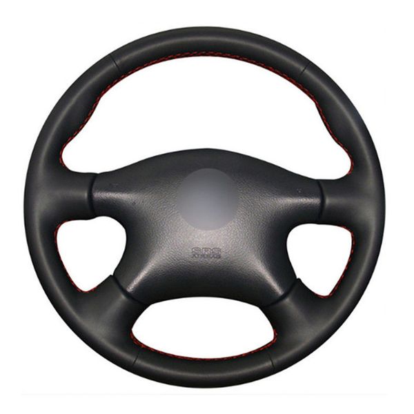 

leather steering wheel hand-stitch on wrap cover for nissan x-trail 2001-06